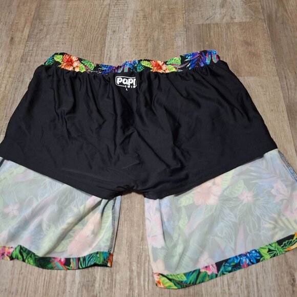 Tropical Floral Papi Swim Shorts Vibrant Beach Floral Loungewear Size Large - Picture 7 of 7